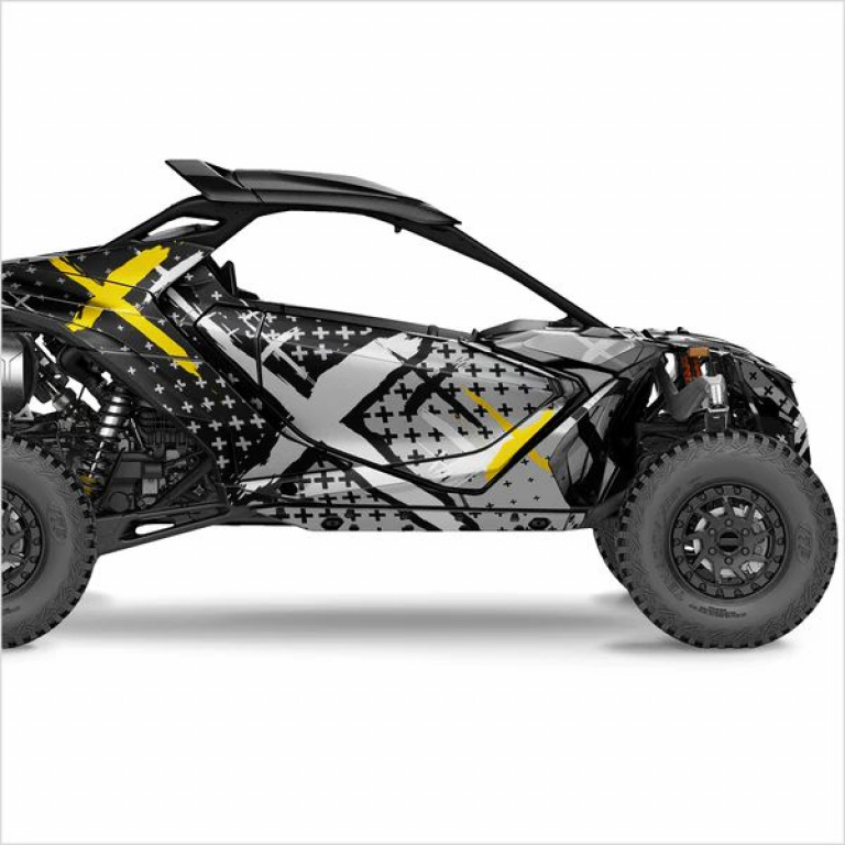 X-Design Grey-Yellow XL Version for Can-Am Maverick R 2 Doors